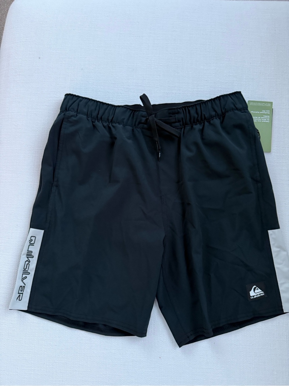 Quiksilver Men’s Black Active Swim Shorts with Gray Accents